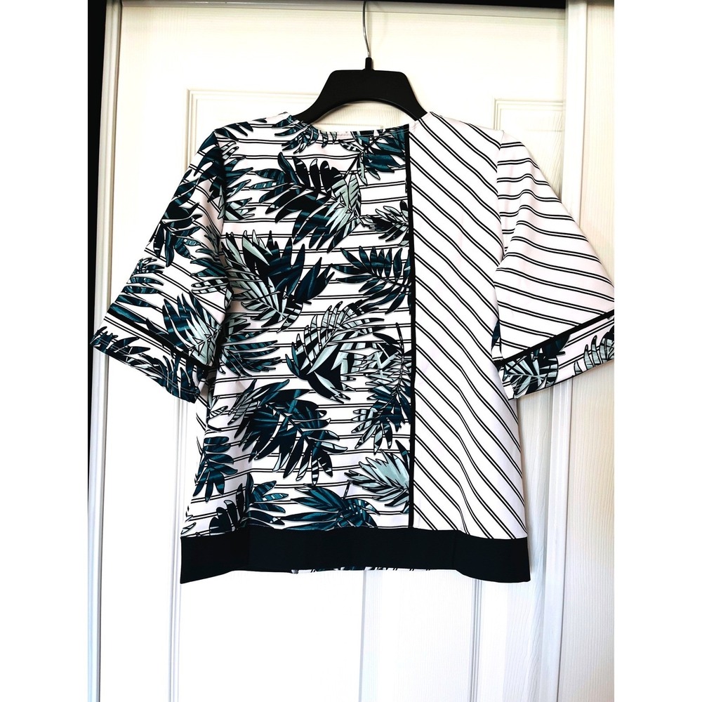 Tail Womens Medium Mixed Print Tropical Striped Activewear Golf Top - Picture 5 of 9